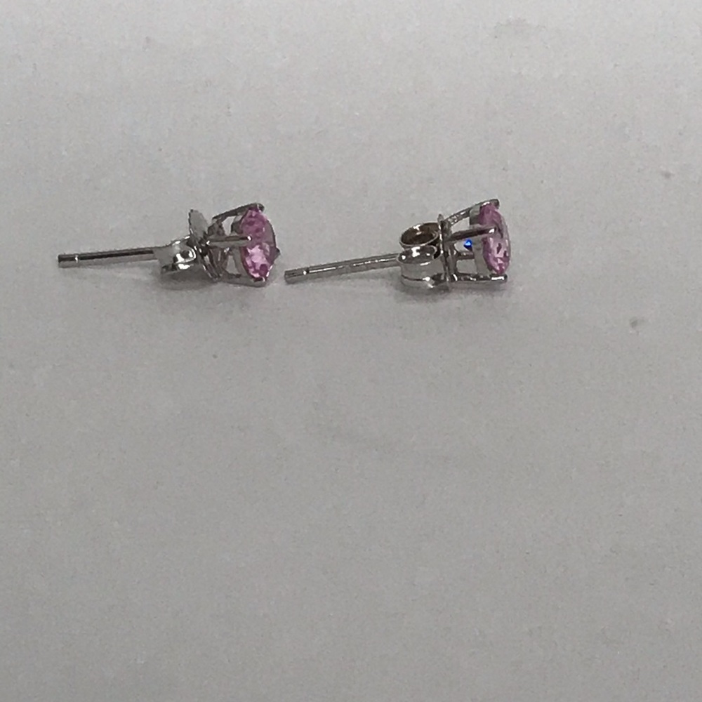 Chuck Clemency 14k Pink Sapphire Stud Earrings - Picture 14 of 14